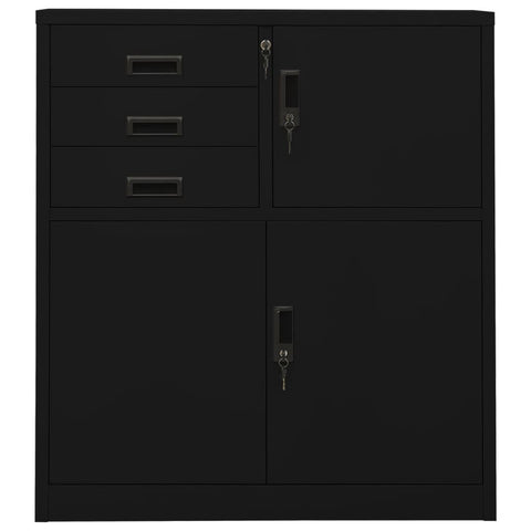 vidaXL Office Cabinet Black 90x40x102 cm Steel