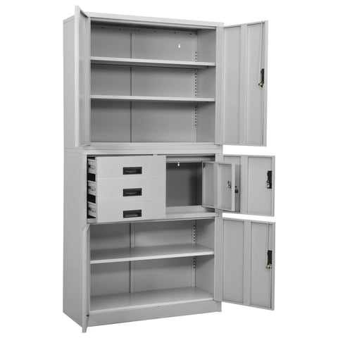 vidaXL Office Cabinet Light Grey 90x40x180 cm Steel