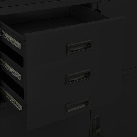 vidaXL Office Cabinet Black 90x40x180 cm Steel