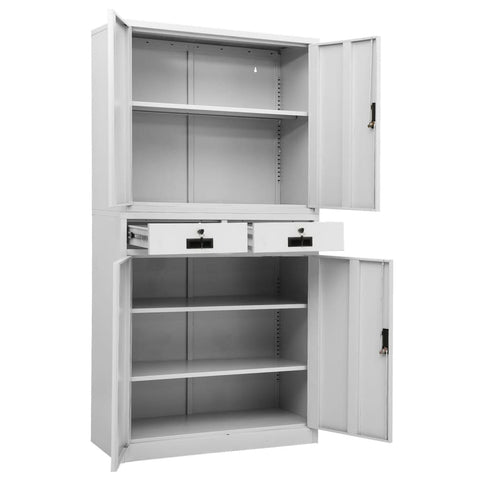 vidaXL Office Cabinet Light Grey 90x40x180 cm Steel