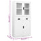 vidaXL Office Cabinet White 90x40x180 cm Steel and Tempered Glass