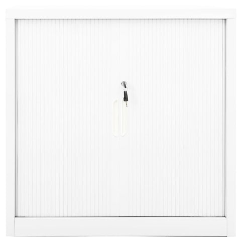 vidaXL Sliding Door Cabinet White 90x40x90 cm Steel