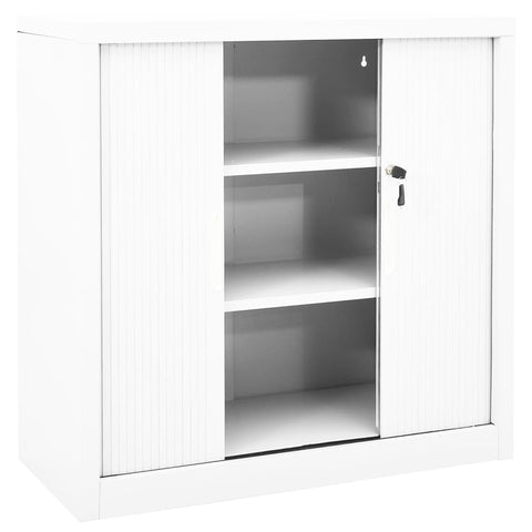 vidaXL Sliding Door Cabinet White 90x40x90 cm Steel