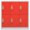 vidaXL Locker Cabinet Light Grey and Red 90x45x92.5 cm Steel
