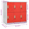 vidaXL Locker Cabinet Light Grey and Red 90x45x92.5 cm Steel