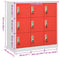 vidaXL Locker Cabinet Light Grey and Red 90x45x92.5 cm Steel