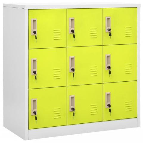 vidaXL Locker Cabinet Light Grey and Green 90x45x92.5 cm Steel