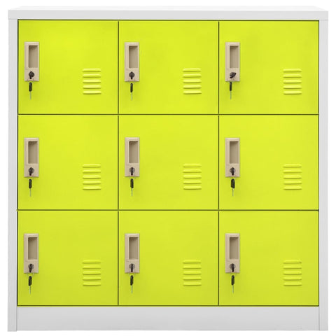 vidaXL Locker Cabinet Light Grey and Green 90x45x92.5 cm Steel