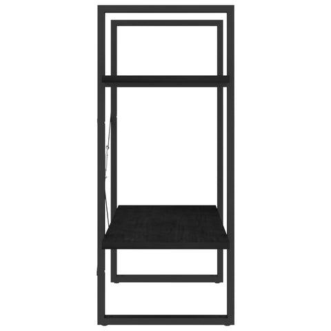 vidaXL 2-Tier Book Cabinet Black 60x30x70 cm Solid Pine Wood