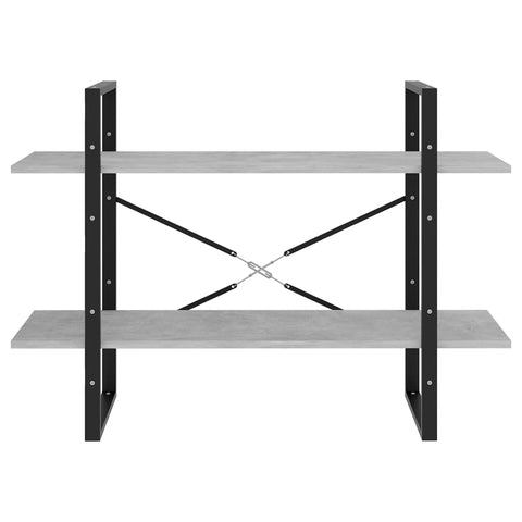 vidaXL 2-Tier Book Cabinet Concrete Grey 100x30x70 cm Engineered Wood