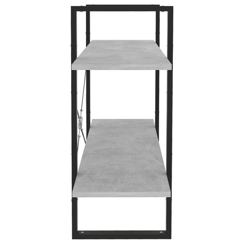 vidaXL 2-Tier Book Cabinet Concrete Grey 100x30x70 cm Engineered Wood