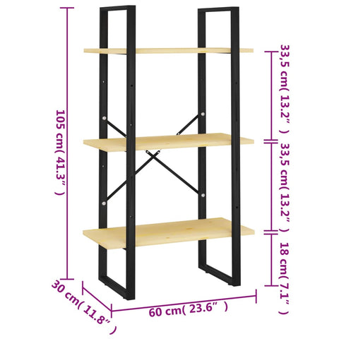 vidaXL Storage Shelf 60x30x105 cm Solid Pine Wood