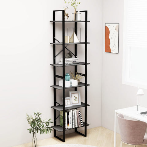 vidaXL Storage Shelf Grey 60x30x210 cm Engineered Wood