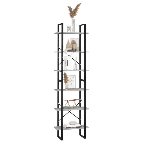 vidaXL Storage Shelf Concrete Grey 60x30x210cm Engineered Wood