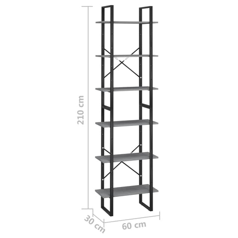 vidaXL Storage Shelf Grey 60x30x210 cm Solid Wood Pine