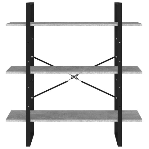 vidaXL Book Cabinet Concrete Grey 100x30x105 cm Engineered Wood