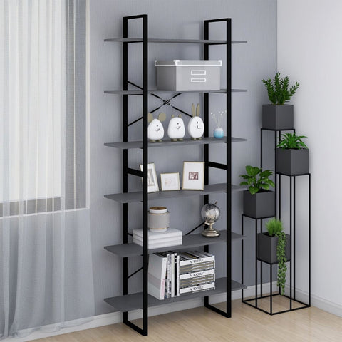 vidaXL High Cabinet Grey 100x30x210 cm Solid Pine Wood