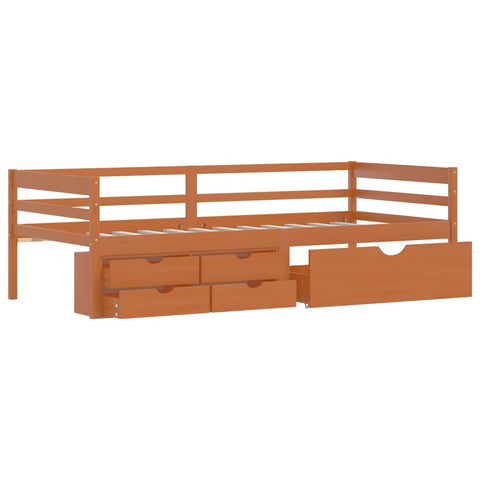 vidaXL Bed Frame with Storage without Mattress Honey Brown 90x200 cm
