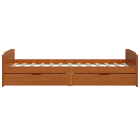 vidaXL Bed Frame without Mattress Honey Brown Solid Wood Pine 90x200 cm