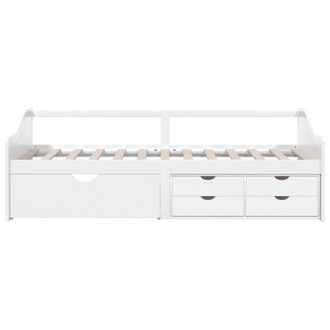vidaXL 3-Seater Day Bed without Mattress White Solid Pinewood 90x200cm
