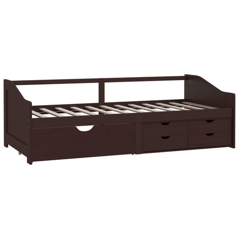 vidaXL 3-Seater Day Bed without Mattress Dark Brown Solid Pinewood 90x200cm