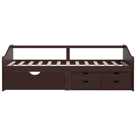 vidaXL 3-Seater Day Bed without Mattress Dark Brown Solid Pinewood 90x200cm