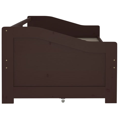 vidaXL 3-Seater Day Bed without Mattress Dark Brown Solid Pinewood 90x200cm