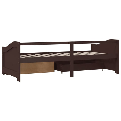 vidaXL 3-Seater Day Bed without Mattress Dark Brown Solid Pinewood 90x200cm