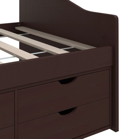 vidaXL 3-Seater Day Bed without Mattress Dark Brown Solid Pinewood 90x200cm