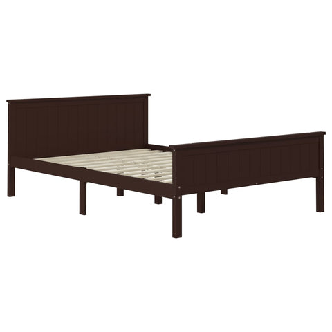 vidaXL Bed Frame without Mattress Dark Brown Solid Wood Pine 120x200 cm