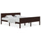 vidaXL Bed Frame without Mattress Dark Brown Solid Wood Pine 180x200 cm Super King