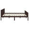 vidaXL Bed Frame without Mattress Dark Brown Solid Wood Pine 180x200 cm Super King