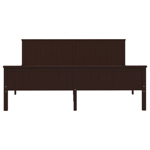 vidaXL Bed Frame without Mattress Dark Brown Solid Wood Pine 180x200 cm Super King