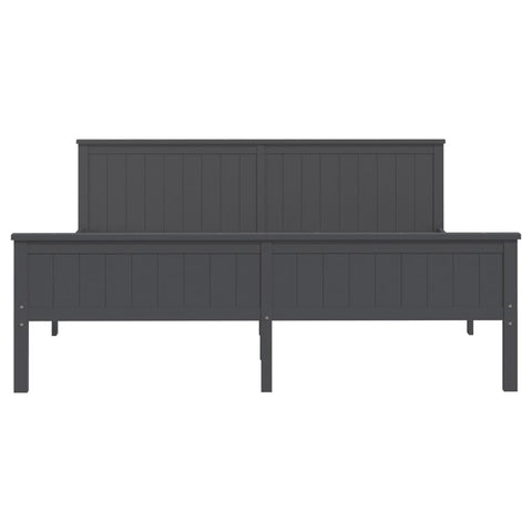 vidaXL Bed Frame without Mattress Grey Solid Wood Pine 180x200 cm Super King