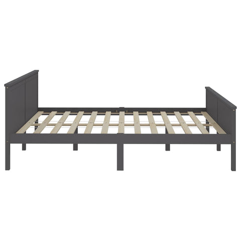 vidaXL Bed Frame without Mattress Grey Solid Wood Pine 180x200 cm Super King