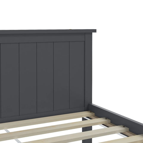 vidaXL Bed Frame without Mattress Grey Solid Wood Pine 180x200 cm Super King