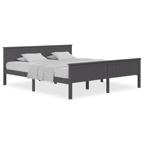 vidaXL Bed Frame without Mattress Grey Solid Wood Pine 200x200 cm