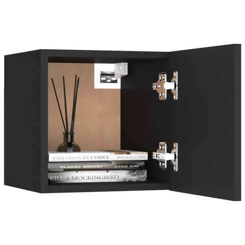 vidaXL Bedside Cabinet Black 30.5x30x30 cm Engineered Wood