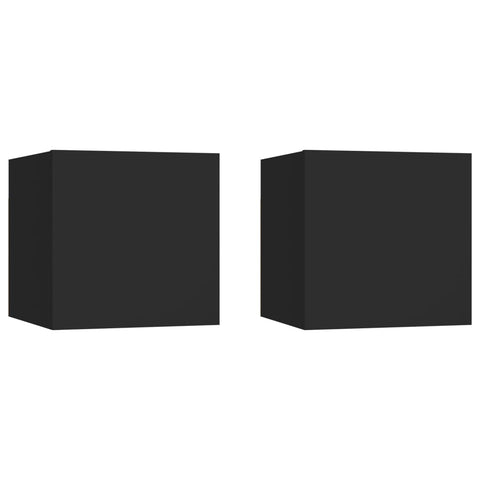 vidaXL Bedside Cabinets 2 pcs Black 30.5x30x30 cm Engineered Wood