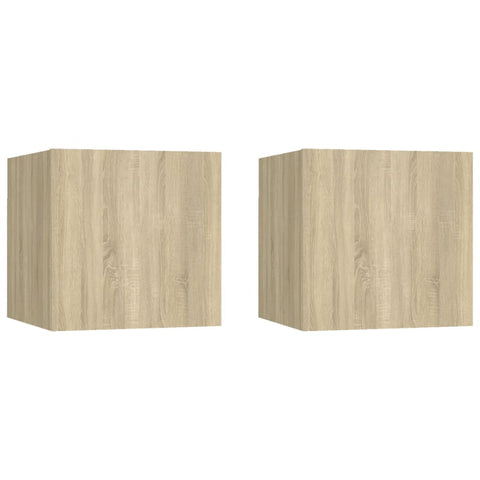 vidaXL Bedside Cabinets 2 pcs Sonoma Oak 30.5x30x30 cm Engineered Wood