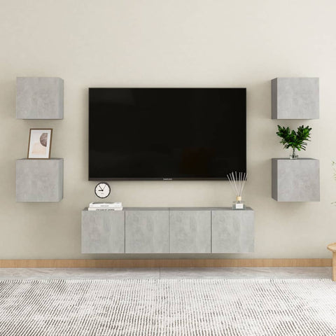 vidaXL Bedside Cabinets 2 pcs Concrete Grey 30.5x30x30 cm Engineered Wood