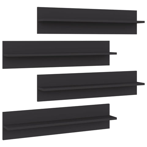 vidaXL Wall Shelf 4 pcs Grey 80x11.5x18 cm Engineered Wood