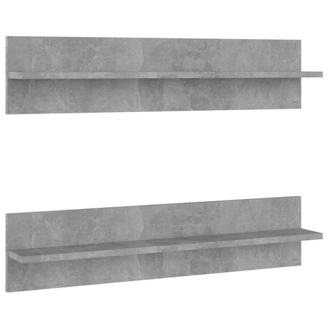 vidaXL Wall Shelf 2 pcs Concrete Grey 80x11.5x18 cm Engineered Wood