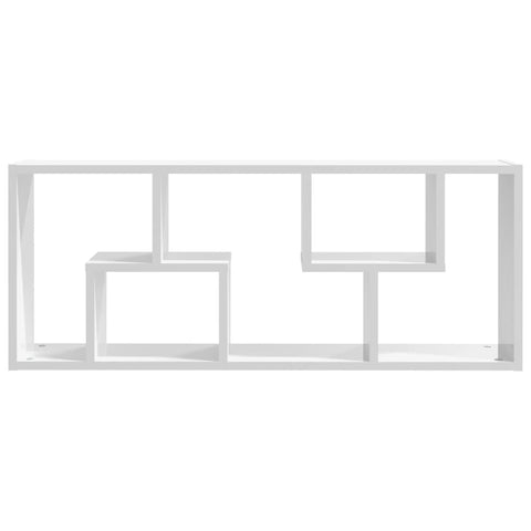 vidaXL Wall Shelf High Gloss White 36x16x90 cm Engineered Wood