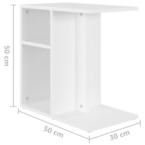 vidaXL Side Table White 50x30x50 cm Engineered Wood