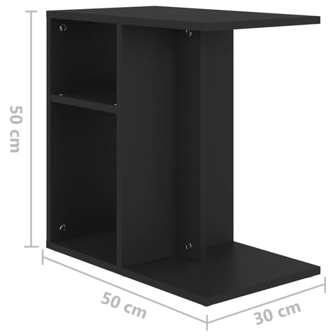 vidaXL Side Table Black 50x30x50 cm Engineered Wood