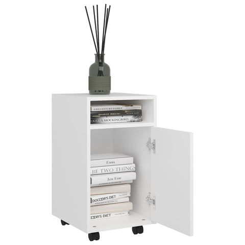 vidaXL Side Cabinet with Wheels White 33x38x60 cm Engineered Wood