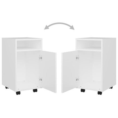 vidaXL Side Cabinet with Wheels White 33x38x60 cm Engineered Wood