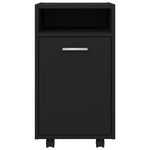 vidaXL Side Cabinet with Wheels Black 33x38x60 cm Engineered Wood