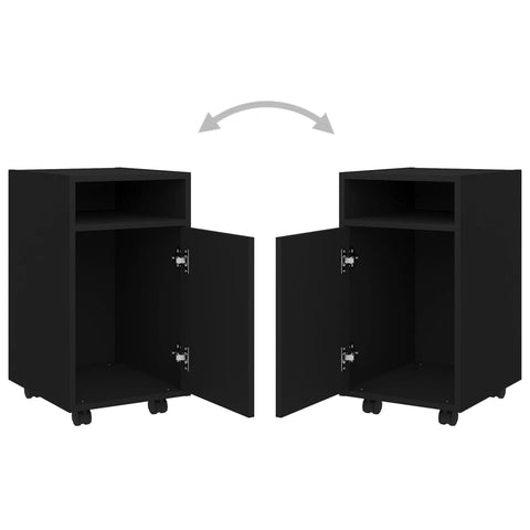 vidaXL Side Cabinet with Wheels Black 33x38x60 cm Engineered Wood